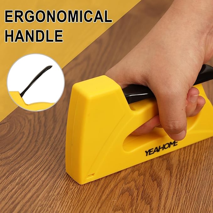 YEAHOME Light Duty Staple Gun, Upholstery Staple Gun with 2000 pcs JT 21 Staples 1/4, 5/16, 3/8 inch, Stapler Gun for Wood, Crafts, DIY, Decoration, Fabric