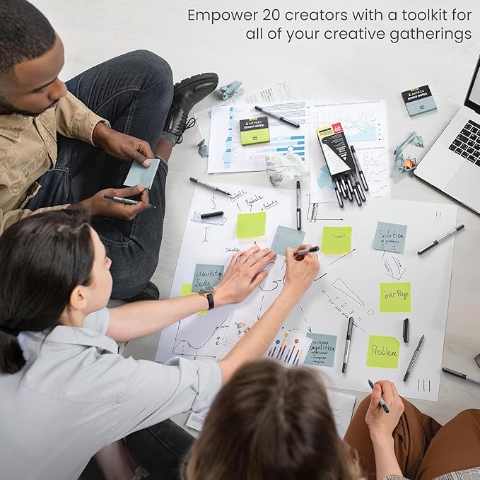 ARTEZA Rollerball Pens, Pack of 20, 0.7mm Black Liquid Ink Pens, Office Supplies for Bullet Journaling, Fine Point Rollerball for Writing, Taking Notes & Sketching