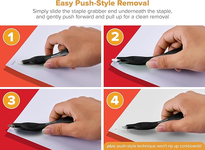 Bostitch Titan Heavy Duty Metal Stapler, 50 Sheet Capacity with 1250 Staples and Ergonomic Staple Remover, Jam Free Stapling, Full Strip Stapler for Desk, Office and Classroom, Black