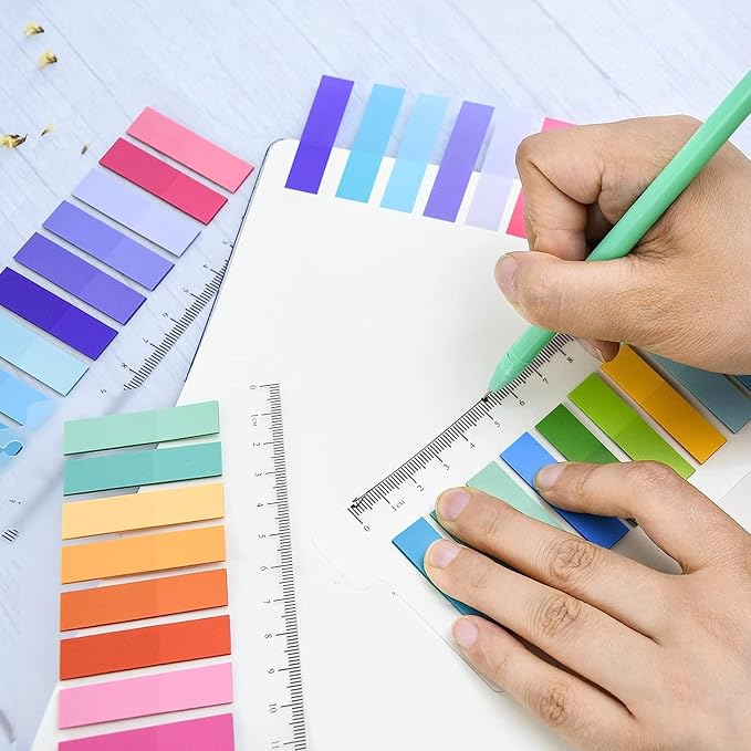 1600Pcs Sticky Tabs Book Tabs for Annotating Books,Transparent Sticky Notes, Multi-Colored Book Marks for Reading,Writable and Repositionable Page Marks Annotation Tabs (1600)