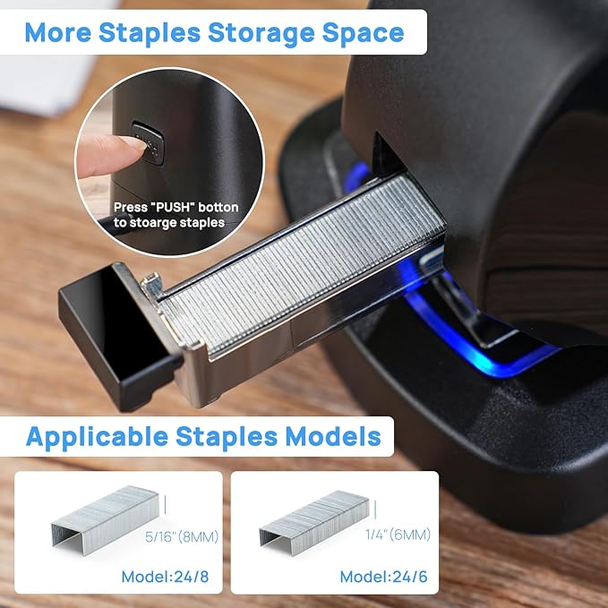 Electric Stapler for Desk Value Pack, 45 Sheet Capacity, Includes 1500 Staples & Staple Remover, No-Jam, Faster Stapling, AC Adapter Powered, Black