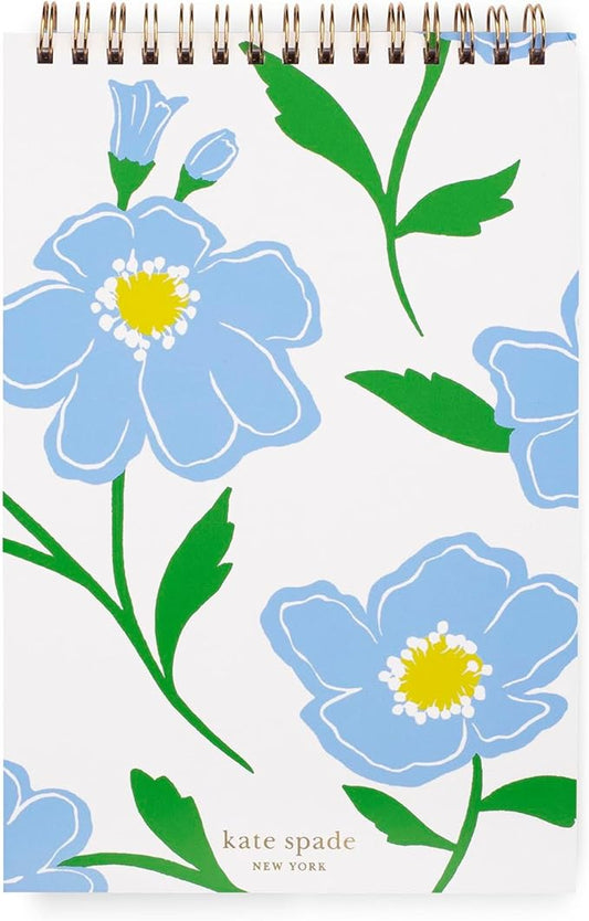 kate spade new york Small College Ruled Notebook, Top Spiral Notebook with 112 Pages, 8.5" x 5.5" Writing Pad, Sunshine Floral