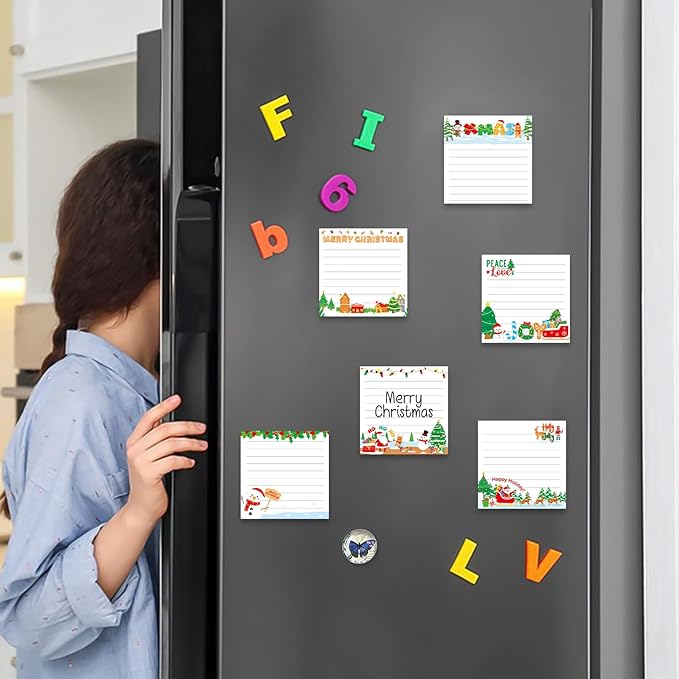 30 Pack Christmas Sticky Notes - 600 Sheets Holiday Memo Notes for Message Reminder Gifts School Office Students Teachers Presents