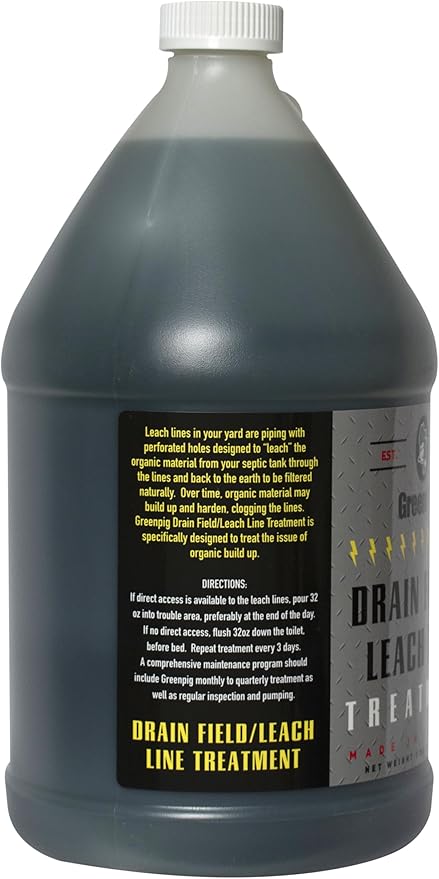 GREEN PIG Drain Field Cleaner, Septic Safe Drain Clog Remover, Septic Tank Treatment for Quickly Clearing Clogs and Odors, Gallon