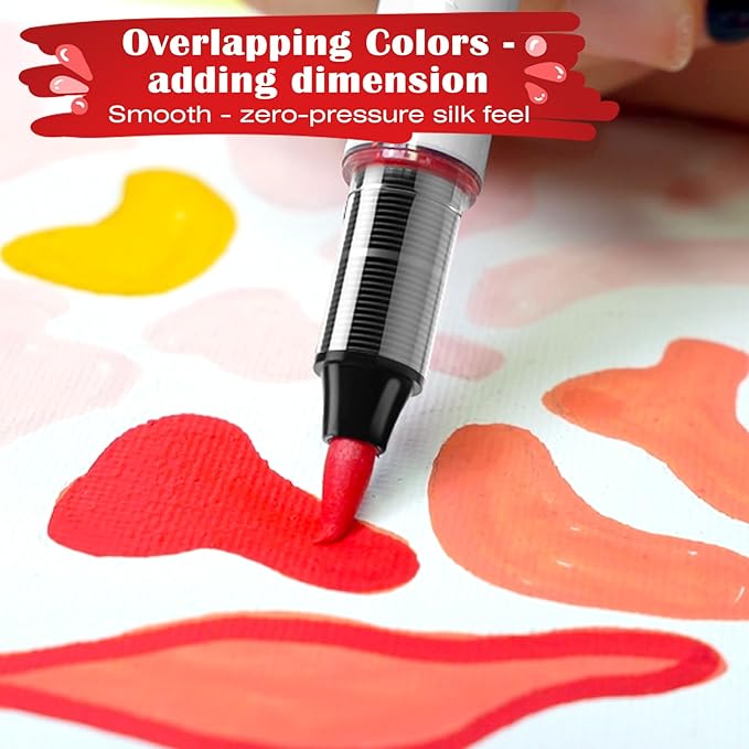 SFAIH Pumpkin Acrylic Markers, 24 Colors Halloween Decor Paint Pens for Pumpkin Decorating, Costume Making, Dual Tips (1-6mm Brush & 0.5-4mm Chisel) for Glass, Ceramic, fabric, Waterproof & Quick-Dry