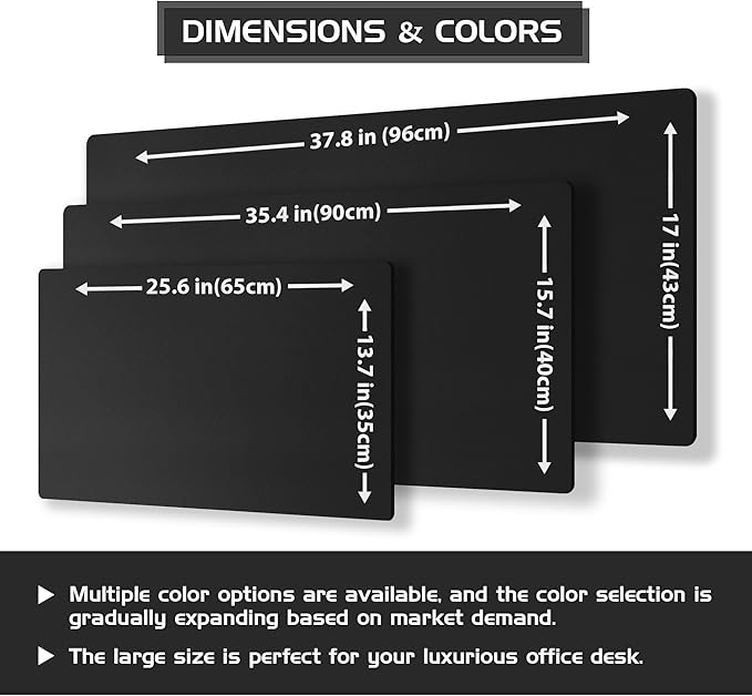 Aothia Dual-Sided Desk Pad - 35.4 x 15.7 inches Leather Desk Mat, Natural Cork Desk Pad Protector, Large Mouse Pad for Desk, Waterproof Desk Blotter Pad, Desk Writing Pad for Office Work/Home, Black