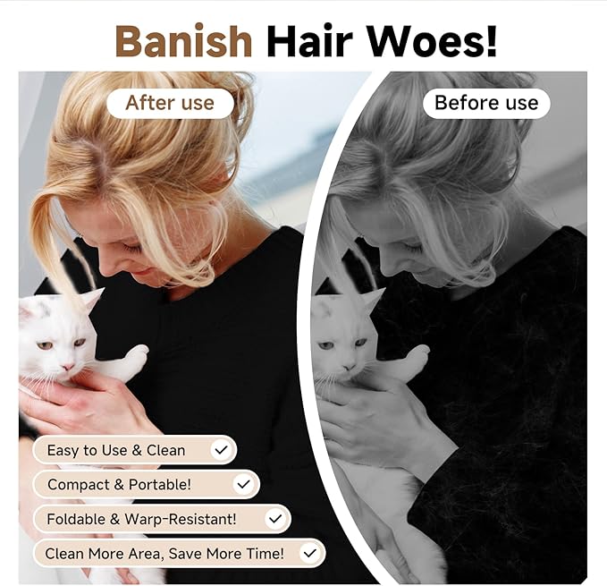 NEBALASTE 2Pcs Pet Hair Remover Gloves Brush for Dogs & Cats,Electrostatic Reusable Pet Hair Remover Tool for Laundry,Clothing,Couch,Carpet,Car Seat,Upgraded Animal Fur Removal Tool