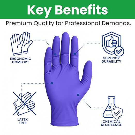 SafeWay Nitrile Gloves, 2000 Ct, X-Large, Powder-Free, Latex-Free, All-Purpose, Professional Disposable Gloves with Textured Fingertips for Medical Use, Food Prep, Cleaning, Tattoo & More