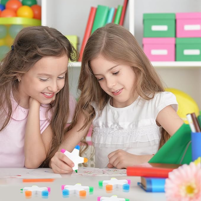 100 PCS Star Highlighters Bulk 5-in-1 Colorful Watercolor Highlighter Pens Assorted Colors Creative Star Shape Fluorescent Pens for School Office Travel Aesthetic Stationery Supplies