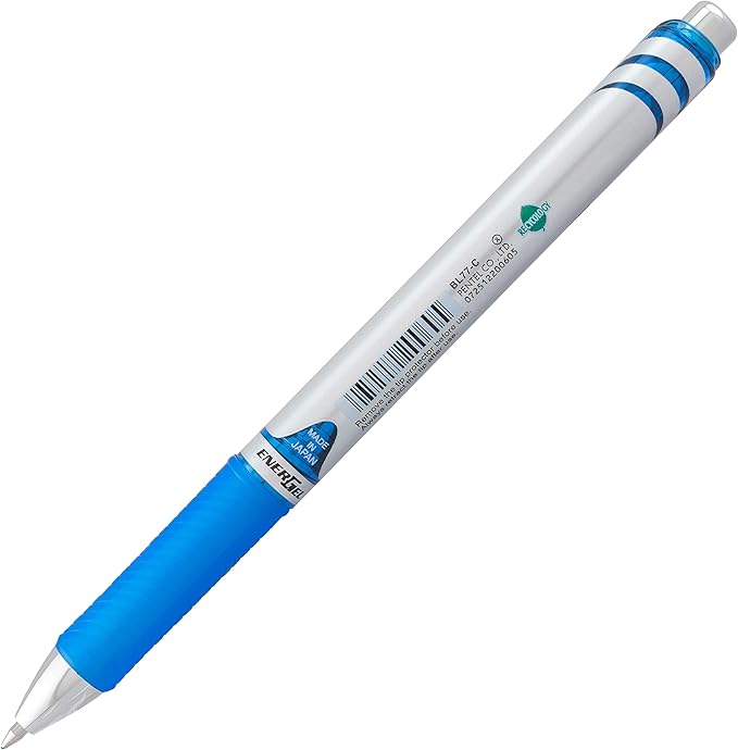 Pentel BL77-CO Energel XM Retractable Gel Pen with 0.7 mm Tip, 0.35 mm Line Width - Blue, Pack of 12
