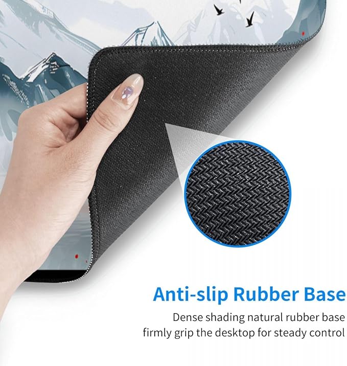 Desk Pad,Office Desk Mat 31.5"×11.8" Large Gaming Mouse Pad,Durable Extended Computer Mouse Pad,Waterproof Thick Big Mouse Pads Non-Slip Rubber Base Office Home Japanese Mountain Sunset