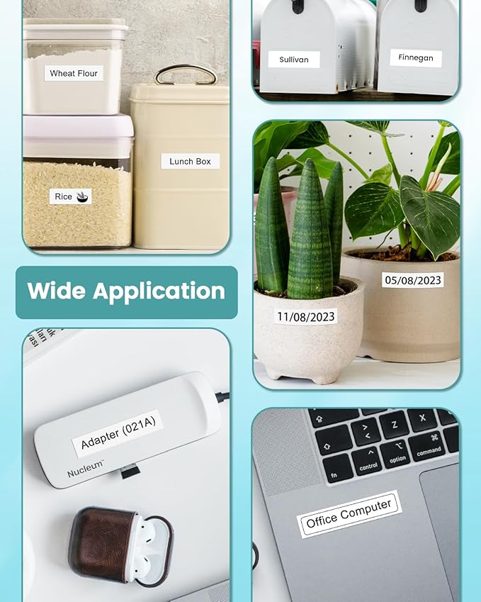 LM1600 D1600 Label Maker Tapes Compatible DYMO D1 Label Tape 45013 S0720530 Replace for D1 A45013 Refills, for DYMO LabelManager 160 420P 210D 280 360D PnP, Black on White, 1/2 Inch x 23Ft