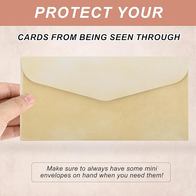 MECCANIXITY 48 Packs Envelopes Vintage Stationery Golden Yellow Stationery Old Fashion Paper for Letter Writing, Invitations, Wedding-9 x 4 Inch