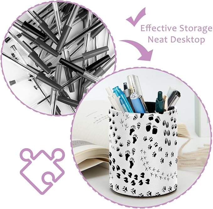 Animal Paw Black and White Pen Holder Pencil Cup Holder for Desk Office Pen Organizer