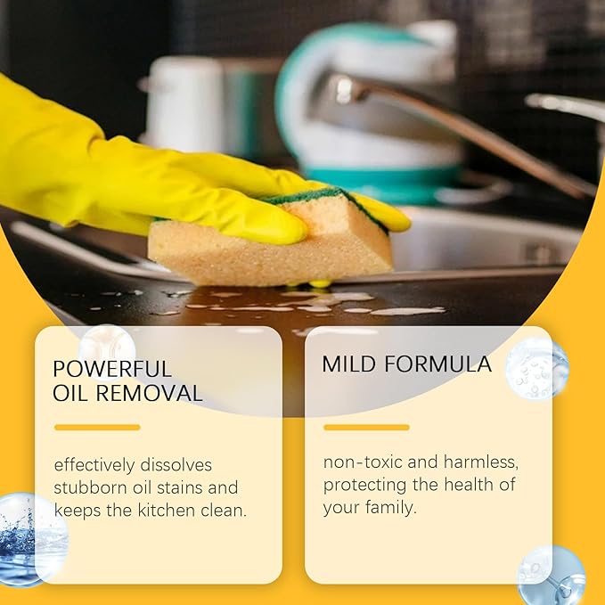 Kitchen Heavy Oil Stain Remover Spray, Power Clean Formula, 2 Pack