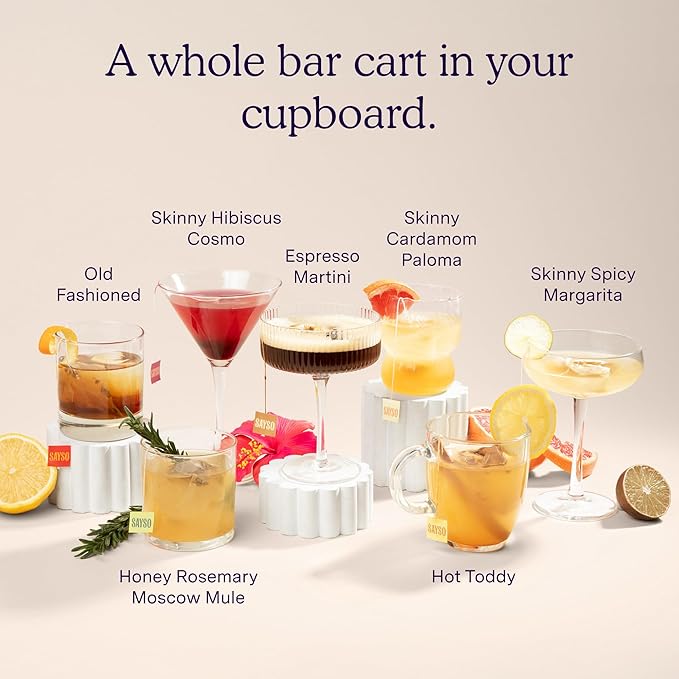 SAYSO Skinny Spicy Margarita Cocktail Sticks | Craft Cocktail or Mocktail in 1 Min, Just Add Water + Spirits (0g Sugar, 15 Calories, Vegan, Gluten-Free, Kosher, Non-GMO), 8 Single-Serve Mixers