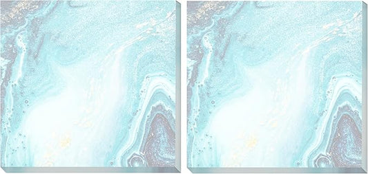 2 Pack Sticky Notes 3x3 Inches, Bright Cute Strong Sticking Power, Easy to Post for Home, Office, 80sheets/Pads, Blue Marble