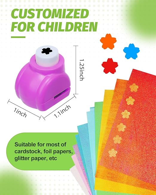 UCEC 10PCS Flower Hole Punch for Kids, Paper Punch Shapes for Crafting, Shape Cutters for Paper Crafts, Tiny Hole Puncher Single Adults Nail Art Tag Cards Stamp Thanksgiving Decorations Fun Punches