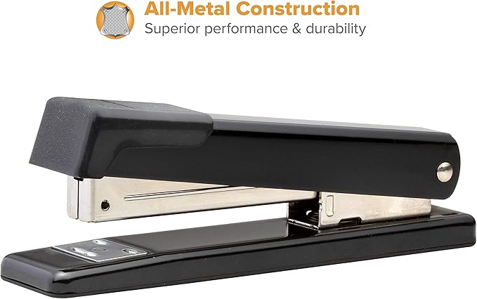 Bostitch Office Classic Metal Desktop Stapler, 20 Capacity, Dual Clinch, Opens for Tacking, Full-Strip, 6 Pack, Black