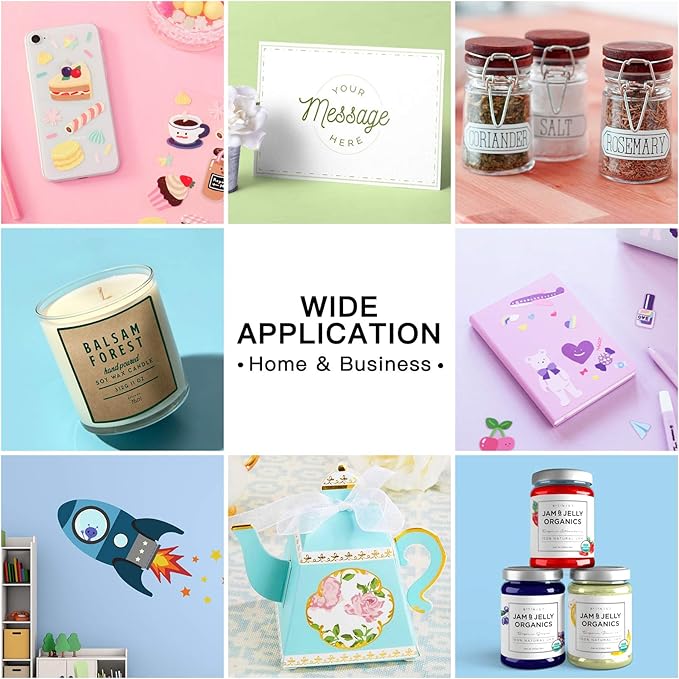 HTVRONT Printable Vinyl for Inkjet Printer & Laser Printer - 40 Pcs Glossy White Waterproof Printable Vinyl Sticker Paper, 8.5"x11"