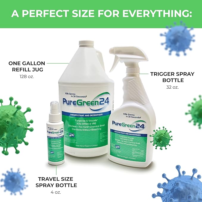 Safe & Effective Disinfectant. Kills Deadly Germs including RSV COVID-19 Norovirus MRSA Staph 2025 flu Contains no toxic chemicals odorless child & pet safe 1 gallon bottle ready to use
