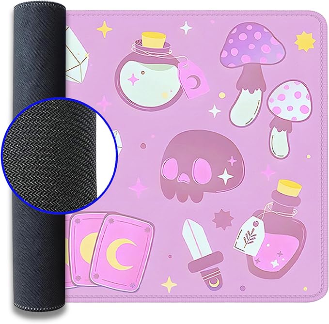 Kawaii Purple Desk Mat,Desktop Mat for Cute Witchy Elements Mouse Pad,Extended Keyboard Mousepad Large for Computer Laptop,Mouse Pad for Girl Women Gamer Desk Decor(27.5X11.8 in)