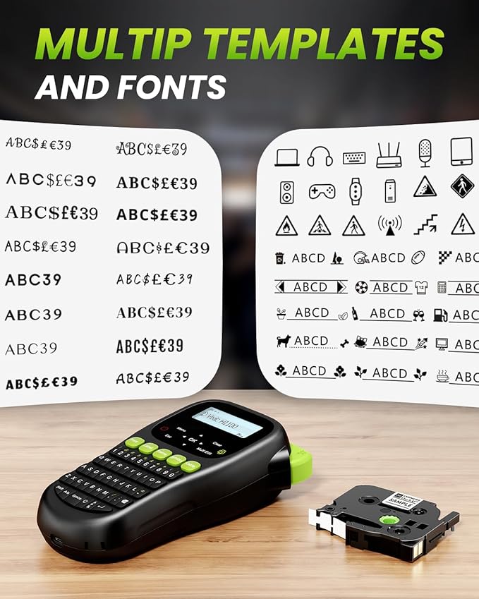 Vixic Label Maker Machine, H1100 Label Makers with Backlit Screen, Portable Label Maker Waterproof-Labels Handheld Labeler with Keyboard, Industrial Labeling Machine for Cable Wire Network