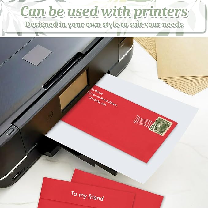 50 Pcs Red #10 Business Envelopes, Self Seal Standard Envelopes, Windowless Business Mailing Envelopes for Office, Checks, Letters, Invoices, Statements, Wedding, 4-1/8 x 9-1/2 inch