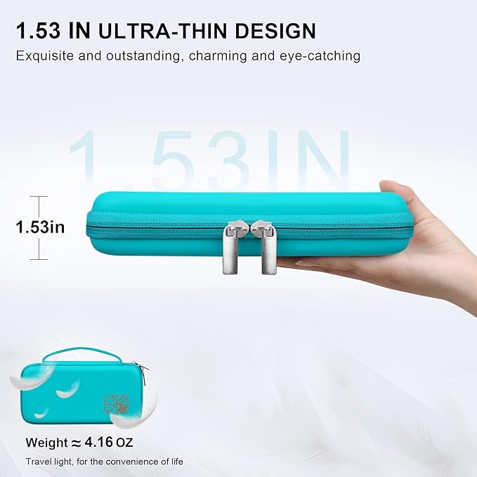 BOVKE Hard Travel Case for Texas Instruments TI-84 Plus CE/TI-84 Plus/TI-83 Plus CE/TI-83 Plus/Casio fx-9750GIII Graphing Calculator, Mesh Pocket for USB Cables, Manual, Pens, Accessories, Teal