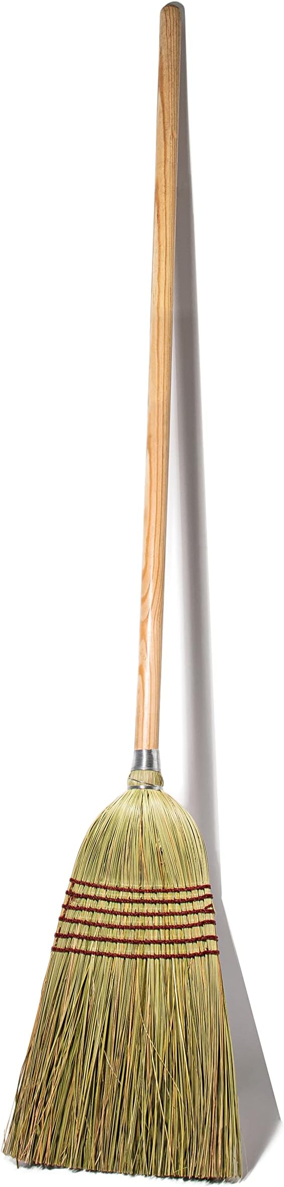 Tidy Tools Corn Broom with Wood Handle Heavy Duty Indoor Outdoor Broom (1 1/4 Inch Handle)