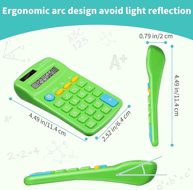 30 Pack Pocket Calculator Small Battery Powered Bulk Mini Size 4 Function Hand Held Basic Calculator for Students Kids School Home Office(Green, White, Red, Yellow, Blue, Black)
