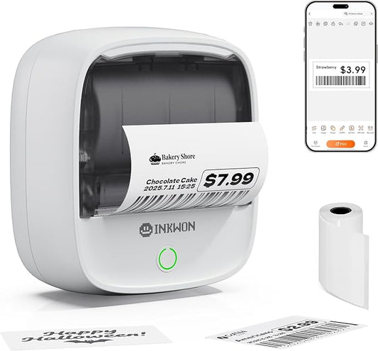 B21 Label Maker Machine with Tape, 2-Inch Wide Waterproof Tape, Bluetooth Portable Label Maker for Small Business, Office, Home, School Organization