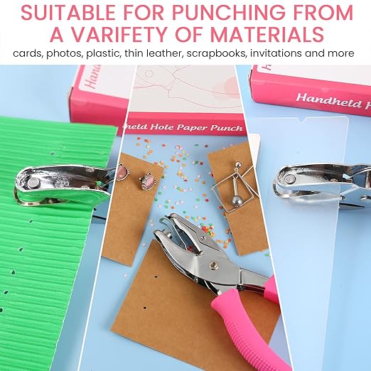 MyArTool 1/16 Hole Punch, Handheld Single Hole Punch with Soft Grip, Hole Puncher Single for Home, Office, School Supplies, Can be Used for DIY Craft Paper, Labels and Greeting Cards