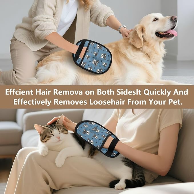 CHPGPUG Schnauzer Pet Hair Removal Glove for Cats & Dogs Reusable Pet Hair Removal Glove pet Hair Electrostatic Gloves