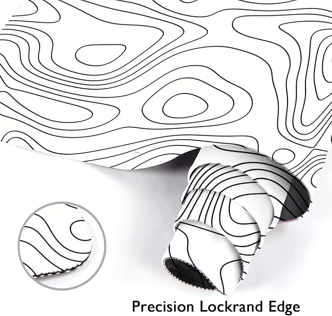 Britimes White Abstract Topographic Map Large Mouse Pad Non-Slip Desk Pad Keyboard and Mouse Desk Mat Gaming Mousepad for Game,Office & Home,31.5 x 15.7 in