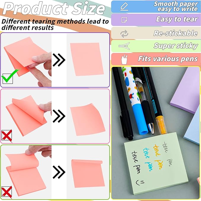 35 Pack Sticky Notes Bulk 3 x 3 In Self Stick Notes Pads Colorful Posted Note in 5 Morandi Pastel Colors Adhesive Paper Memo 75 Sheets/Pad Easy to Post for Office Home School Notebook Wall Door Window