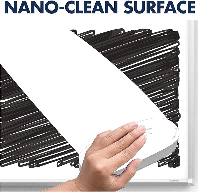 Quartet Magnetic Dry Erase White Board, 2' x 1-1/2 Whiteboard, Nano-Clean Surface Resists Ink Stains, Silver Aluminum Frame (SM531)