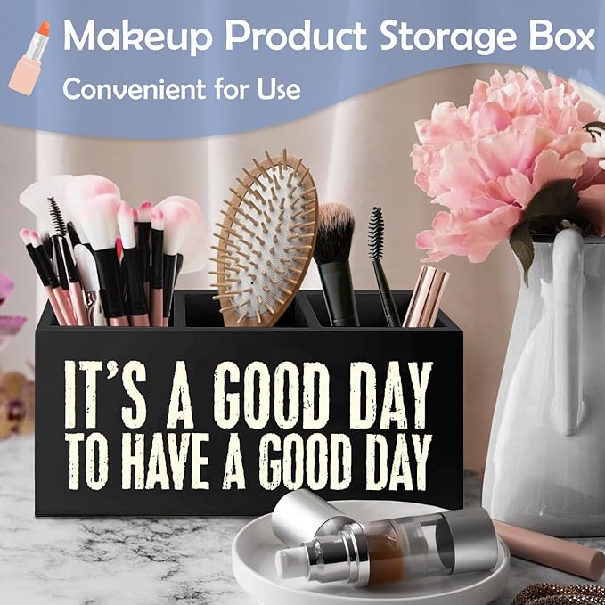 SNNDER It's a Good Day to Have a Good Day Pen Holder, Inspirational Desk Decor, Motivational Gifts for Women Men Acrylic Pen Pencil Holder Organizer for Home Office Desk Accessories