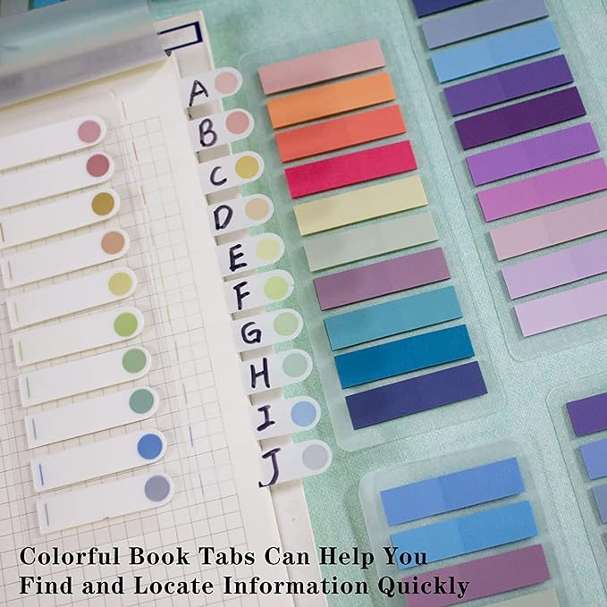 ELII Tabs 800Pcs Sticky Index Tabs Page Markers,Writable and Transparent Sticky Notes Page Tabs Book Markers Label Stickers Index Tabs for Page Marking Classify File (800 pcs Book tabs)