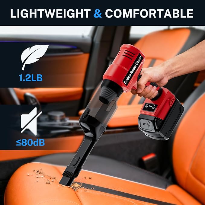 YEX-BUR Cordless Handheld Vacuum for Milwaukee 18V Battery(Tool Only), 240W Powerful Car Vacuum with Brushless Motor, 3-Speed, 5 Filters, Portable Vacuum Cleaner for Home Office Car Pet