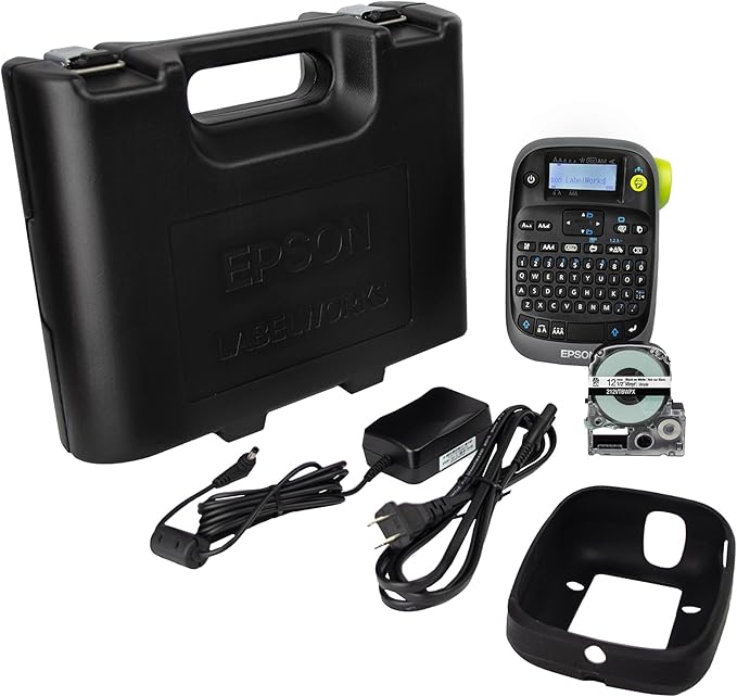 LABELWORKS Epson LW-PX300VP Industrial Label Maker Complete Kit - with Accessories, Sticker Labels, Magnetic Tape Compatible, Only Uses 203 & 205 Shrink Tube Tapes, Portable Handheld Printer