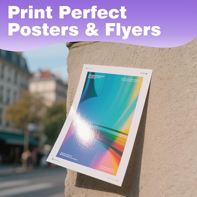 Uinkit 40 Sheets37lb Thin Flyer Paper Glossy 8.5x11 Inkjet Single Side DIY Chip Bag 135gsm Photos Picture for Inkjet Printer with Dye Ink Letter size A4 Brochure