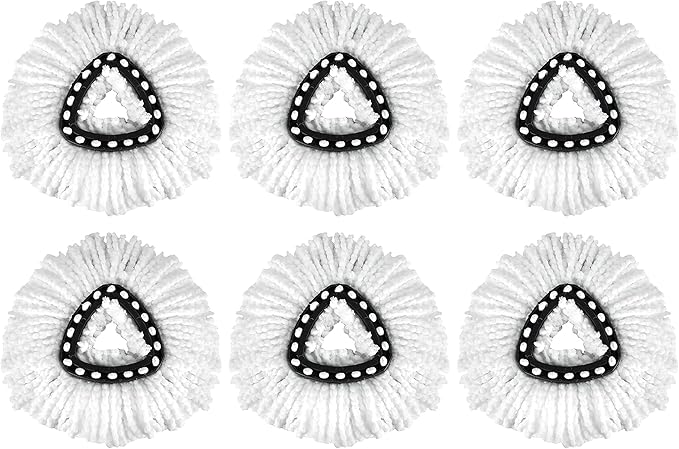 6 Pack EasyWring Spin Mop Refill - Compatible with O-Ceda, Microfiber Floor Spinning Heads Mop Head Replacement