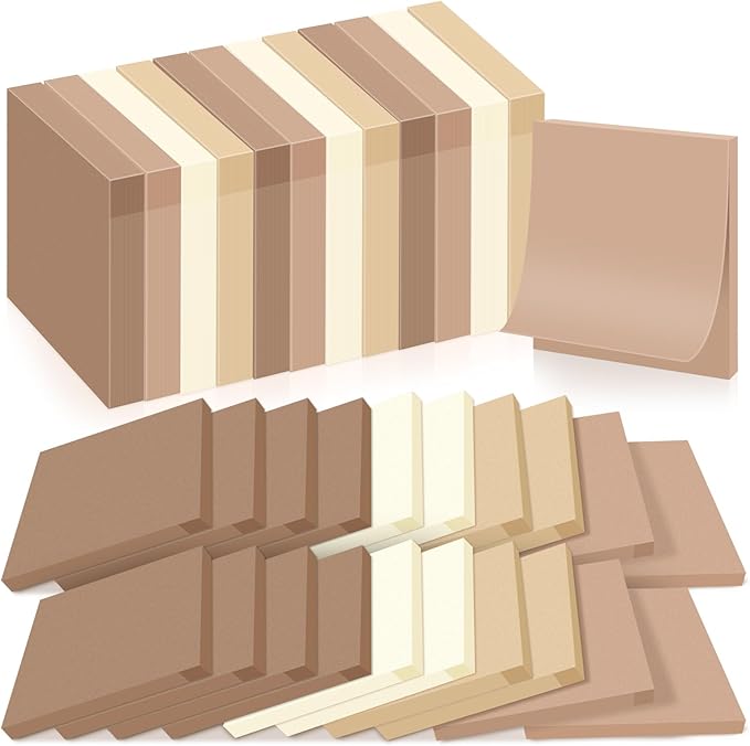 Fainne 24 Pack Sticky Notes Bulk Back to School Supplies Self Stick Note Pads Paper Memo for Office First Day of School Student Teacher Essentials (2 x 2 Inches,Simple Color)