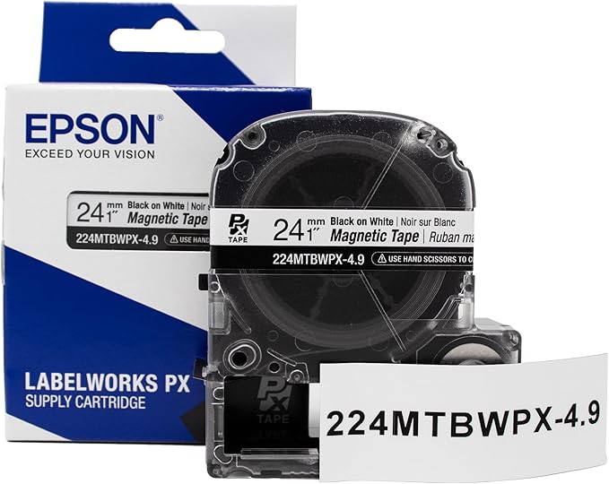 LABELWORKS LW-PX750 Industrial Label Maker and Magnet Tape Bundle - LW-PX750 Label Maker and 4 Black on White Printable Magnet Tapes (.5", .75", 1" x 2)