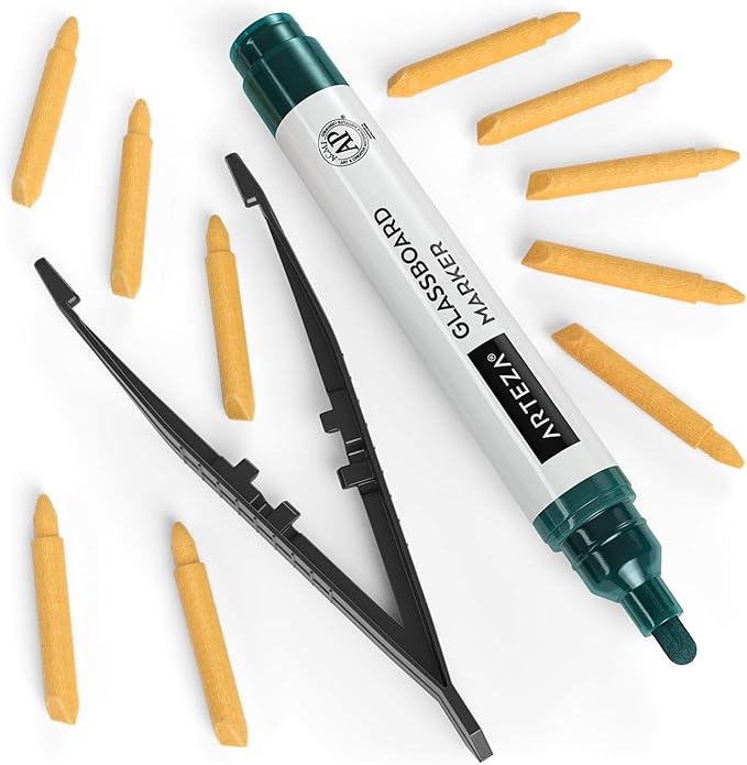 ARTEZA Glass Board Markers, 20 Pack Assorted Colors for Whiteboards, Mirrors, and Windows, Erasable Dry Erase Markers, Office and School Supplies