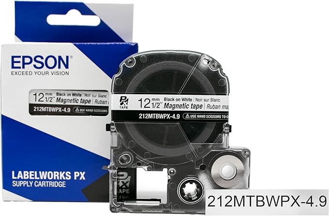 LABELWORKS LW-PX750 Industrial Label Maker and Magnet Tape Bundle - LW-PX750 Label Maker and 4 Black on White Printable Magnet Tapes (.5", .75", 1" x 2)