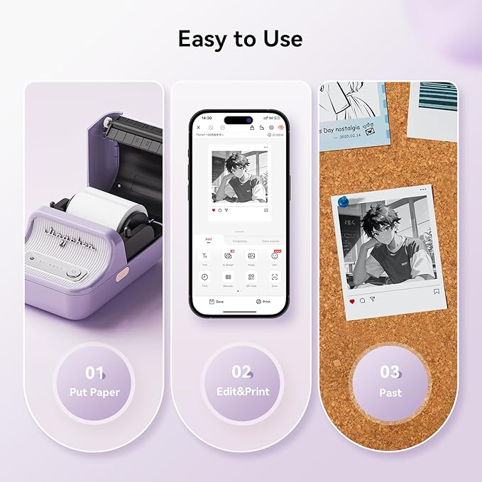 NIIMBOT B21 Pro Sticker Printer, 300DPI, Fun APP, Portable Inkless Label Printer, Bluetooth Sticker Maker for DIY Crafts, Notes, Scrapbook, Photo, Custom Labels & Gifts,Home Organization (Violet)