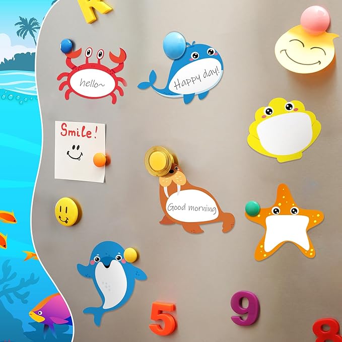 Yinder 24 Pads Cute Sticky Notes Kawaii Fun Animal Sticky Notes Pads Bulk Cartoon Memo Self Adhesive for Veterinary Gift Office School Tab Party Supplies(Ocean Animals)