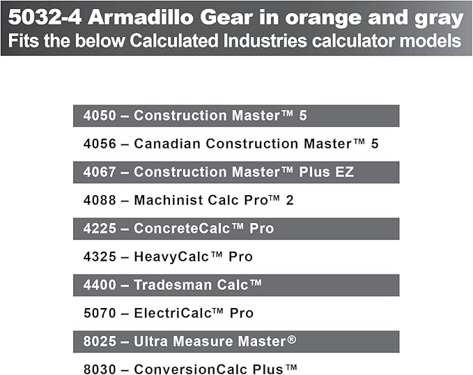 Calculated Industries 5032-4 Armadillo Gear Hard Protective Calculator Case in Orange